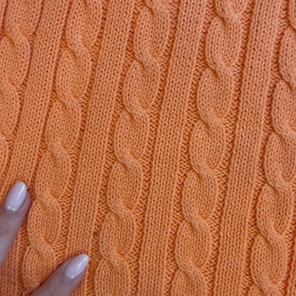 Ralph Lauren Sport orange long sleeve cable knit braided sweater - Picture 13 of 13